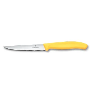 Coltello bistecca ondulato manico giallo - Swiss Classic